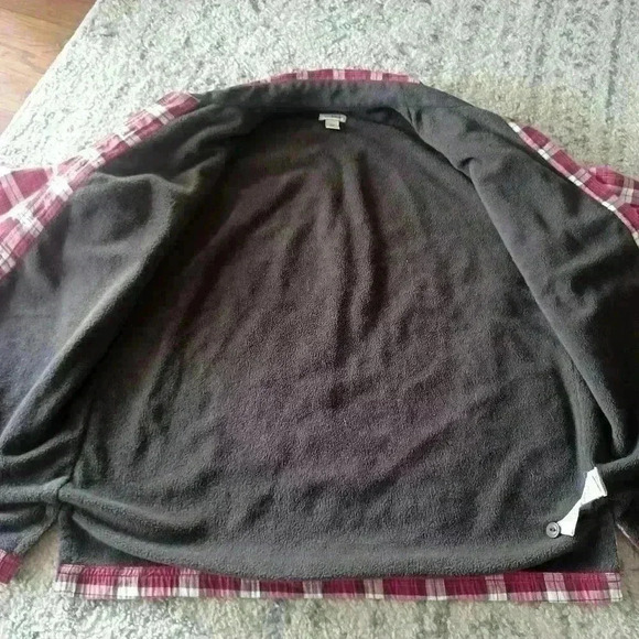 L.L. Bean Womens Pink Flannel Fleece Lined Shacket XS PET - Picture 11 of 13